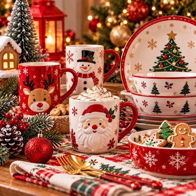 ☕ مجات وأطباق الكريسماس | Christmas Tableware