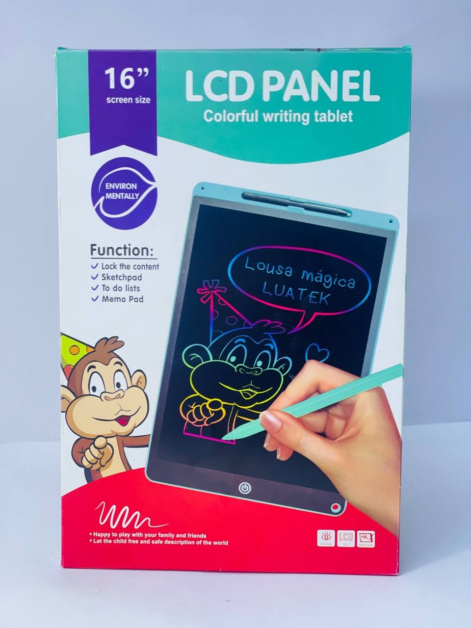لوح رسم إلكتروني LCD للأطفال بشاشة ملونة 16 بوصة