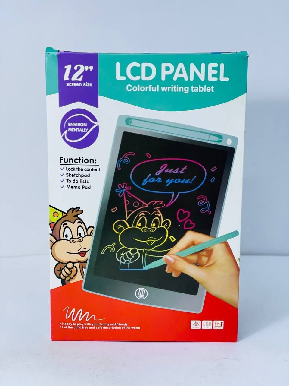 تابلت رسم إلكتروني للأطفال بشاشة LCD مقاس 12 بوصة