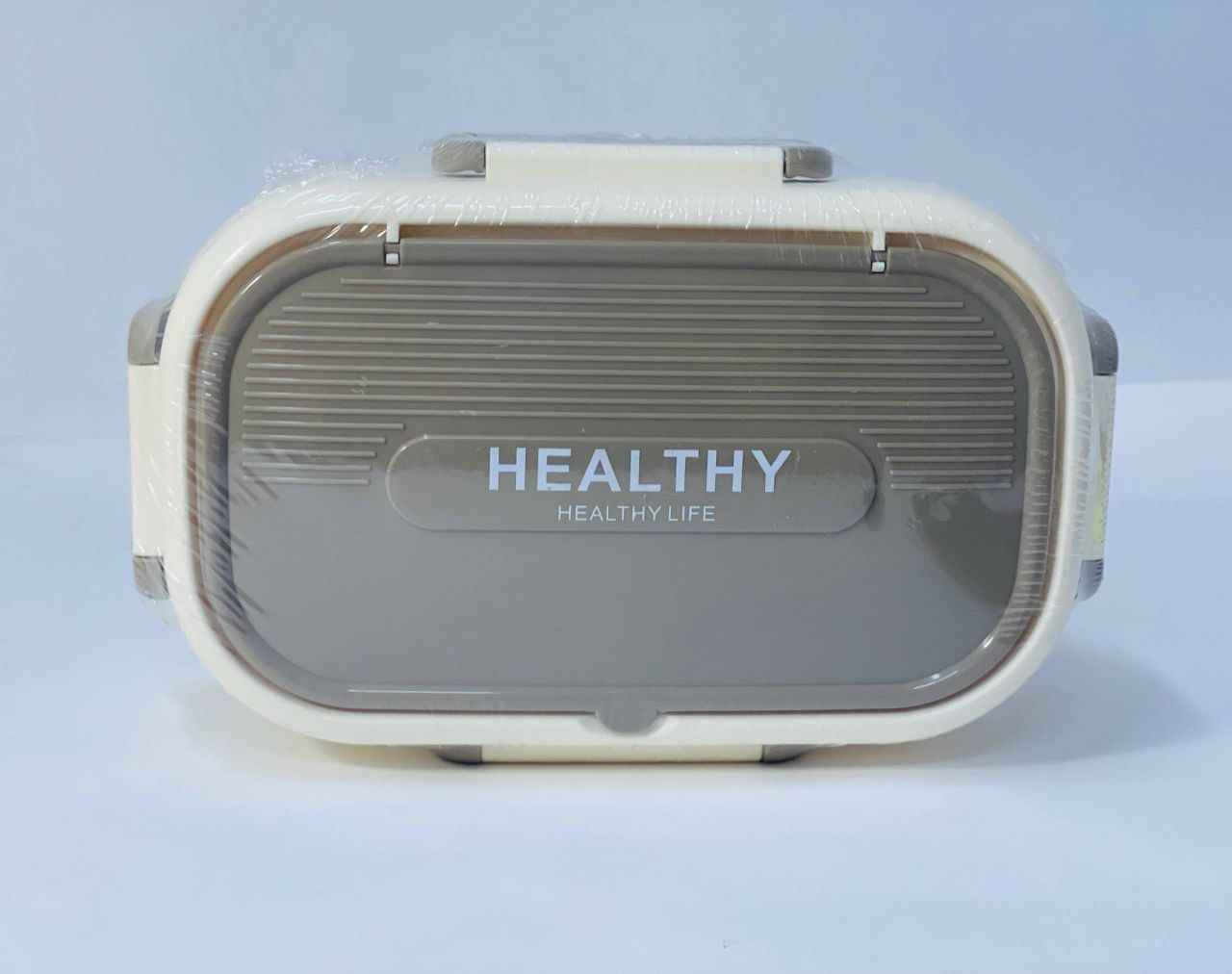لانش بوكس HEALTHY مقسم 3 أجزاء مع أدوات وعلبة صوص